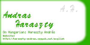 andras haraszty business card